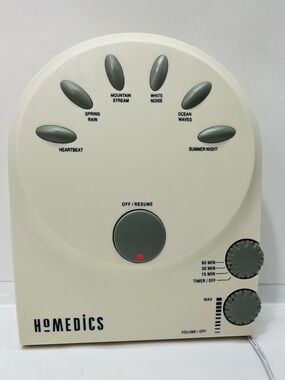 HoMedics Cream Sound Machine with Gray Controls